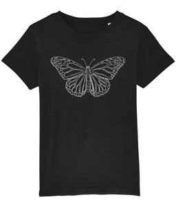 White Butterfly Kids Tee — Organic Cotton