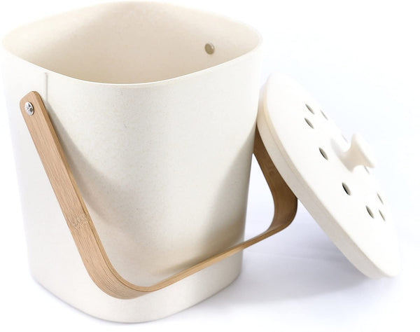 Bamboo Fiber Kitchen Compost Bin with Charcoal Filter