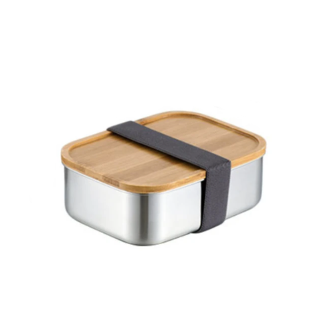 Stainless Steel Bento Box with Bamboo Cover