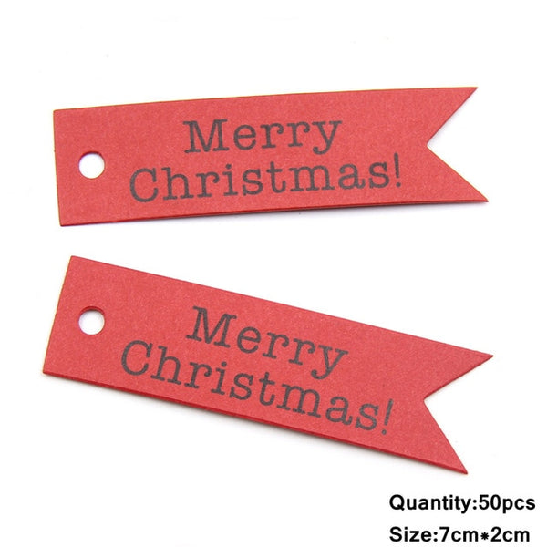 White & Red Kraft Paper Tags