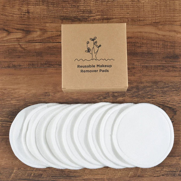 Bamboo Reusable Cotton Pads + Container