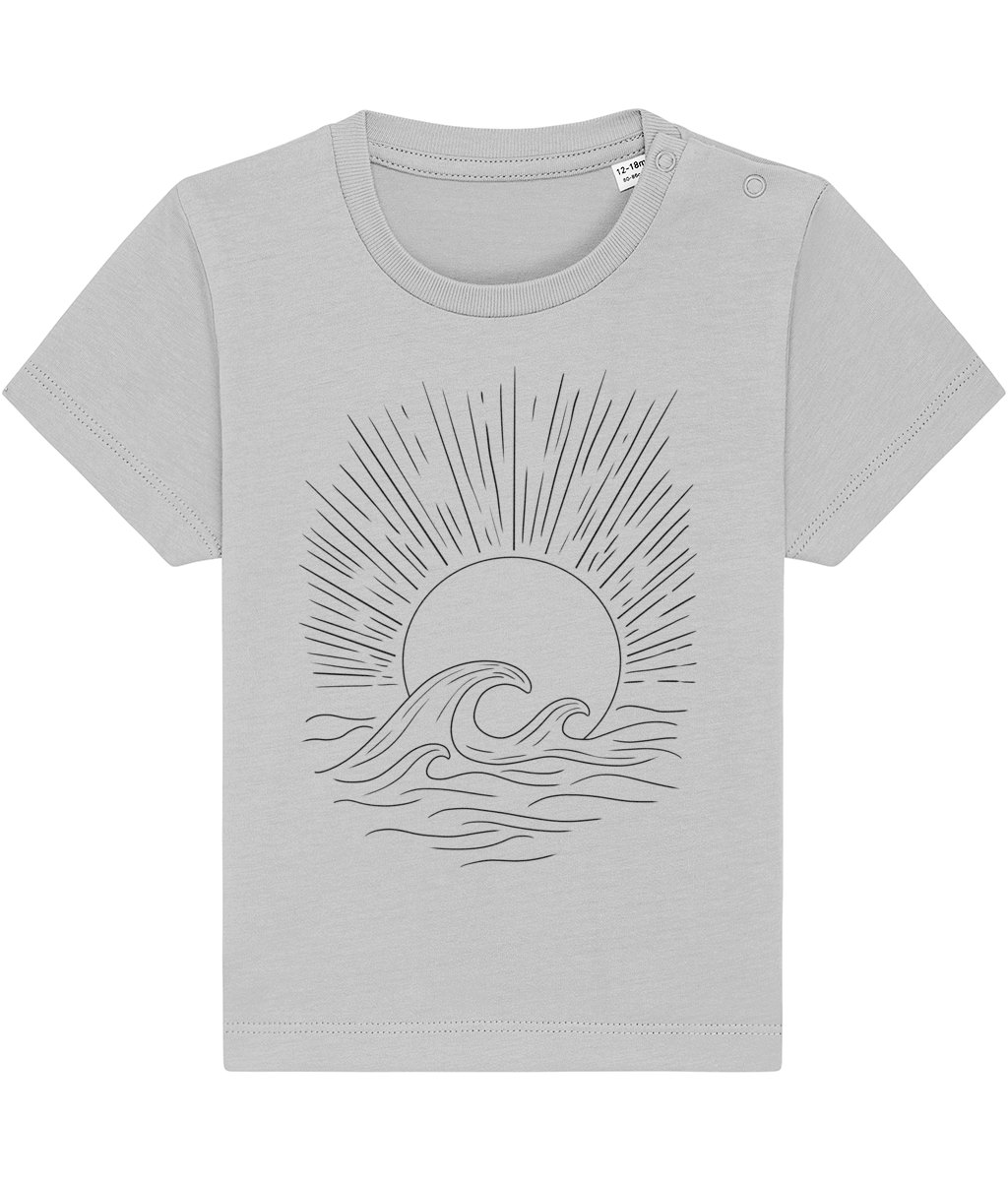 Sun + Sea Organic Baby Tee — Heather Gray