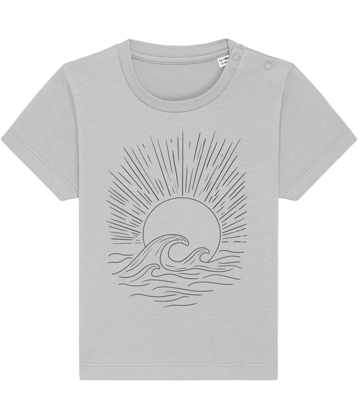 Sun + Sea Organic Baby Tee — Heather Gray