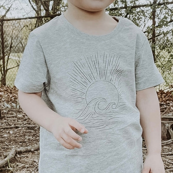 Sun + Sea Organic Baby Tee — Heather Gray
