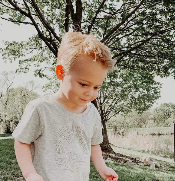 Sun + Sea Organic Baby Tee — Heather Gray