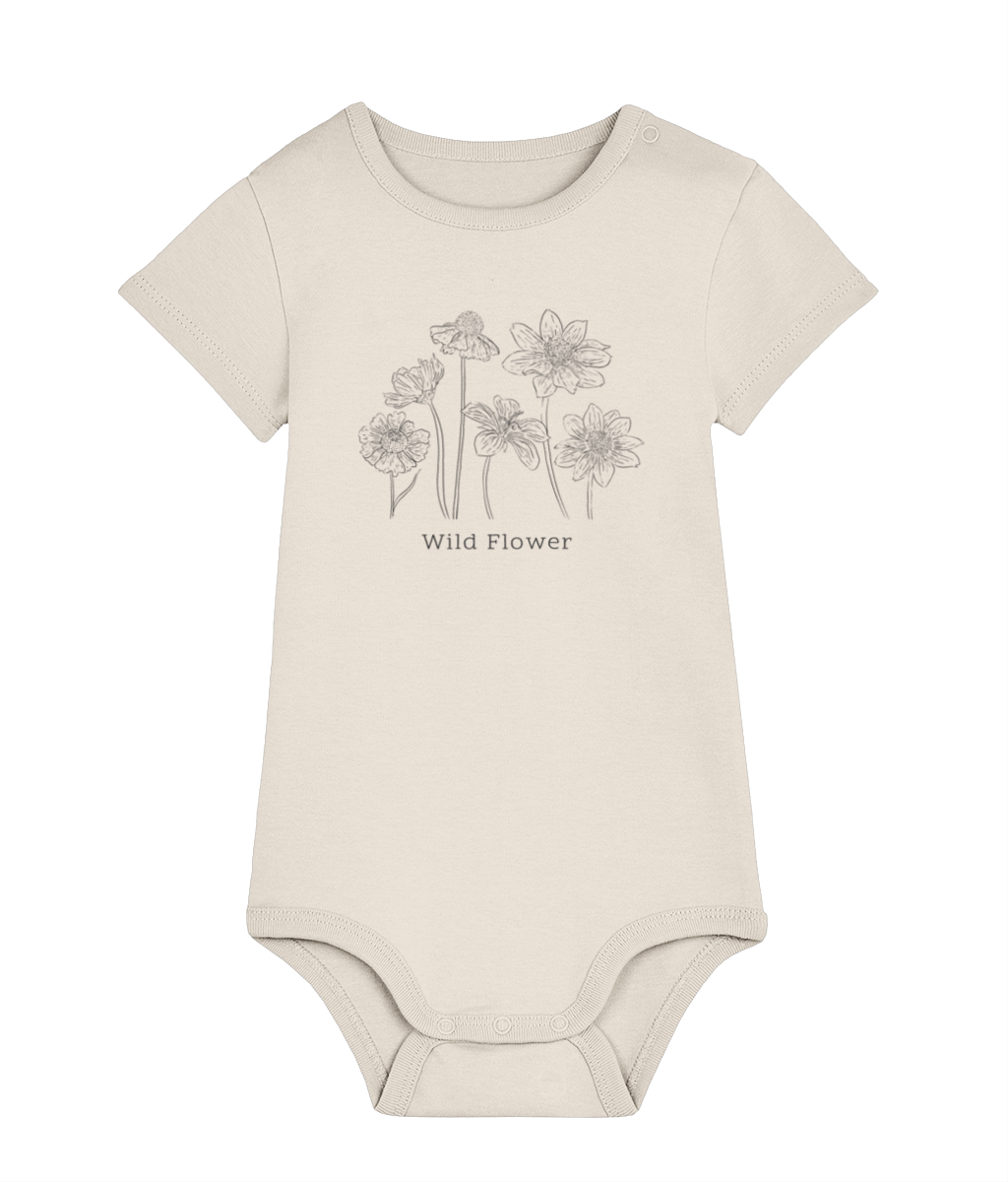 Wild Flower Baby Bodysuit - Organic Cotton