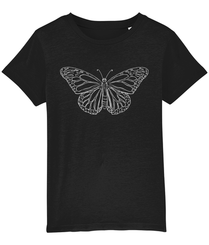 White Butterfly Kids Tee — Organic Cotton