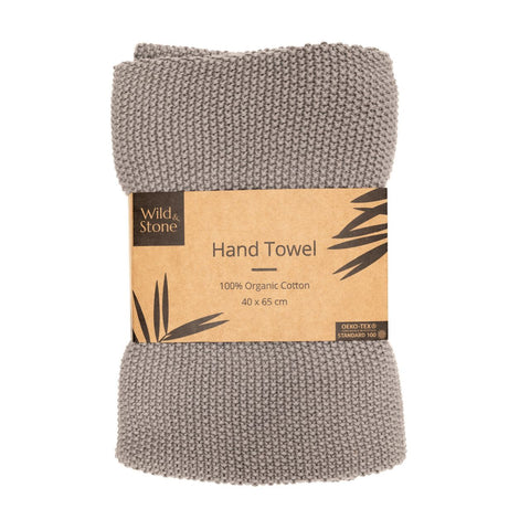 Hand Towels - 100% Organic Cotton - Dove Grey