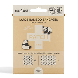 Patch Bamboo Bandages - Coconut Oil Adhesive Large Bandages Mixed Pack of 10