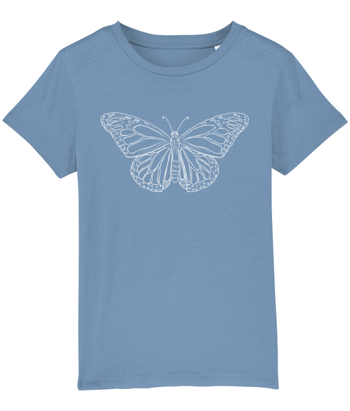 White Butterfly Kids Tee — Organic Cotton
