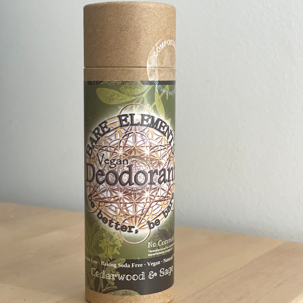 Cedarwood & Sage All Natural Vegan Deodorant in Paper Tube - Baking Soda Free