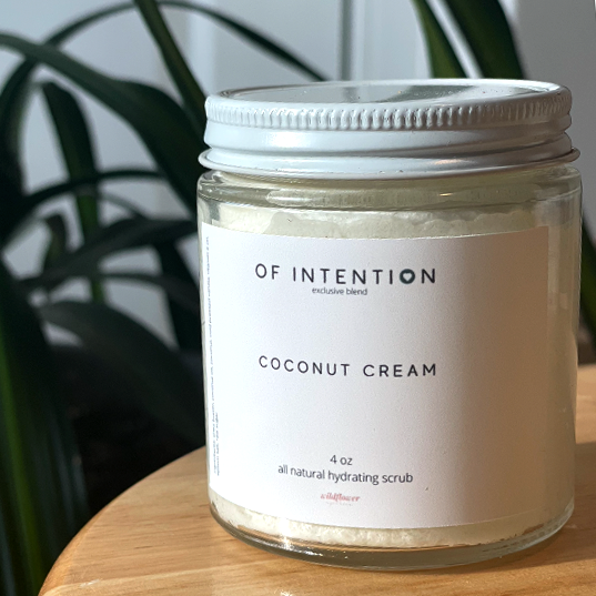 Exclusive All Natural Coconut Cream – Double Action in Shower Exfoliant