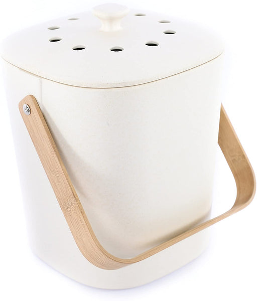 Bamboo Fiber Kitchen Compost Bin with Charcoal Filter