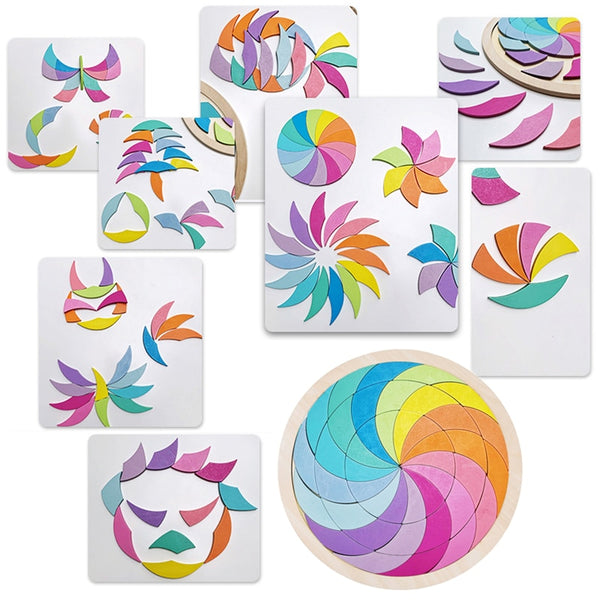 Eco-Play Wooden Color Spiral Mosaic Puzzle