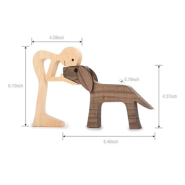 I Love My Dog Wood Scuplture — Handmade — with floppy ears