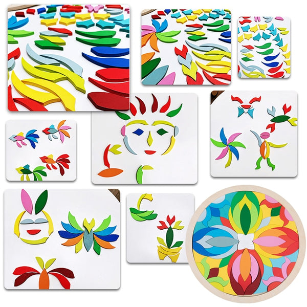 Eco-Play Wooden Color Spiral Mosaic Puzzle