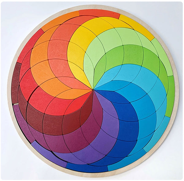 Eco-Play Wooden Color Spiral Mosaic Puzzle