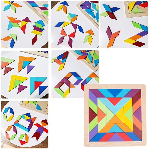 Eco-Play Wooden Color Spiral Mosaic Puzzle