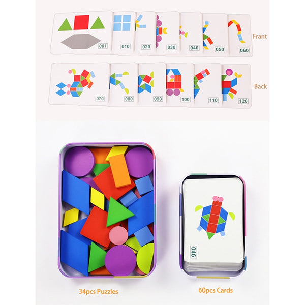 Wooden Tangram Make-A-Shape Puzzle