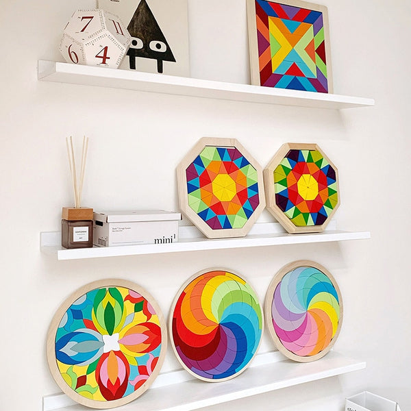 Eco-Play Wooden Color Spiral Mosaic Puzzle