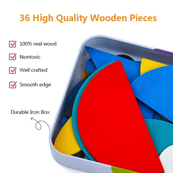 Wooden Tangram Make-A-Shape Puzzle