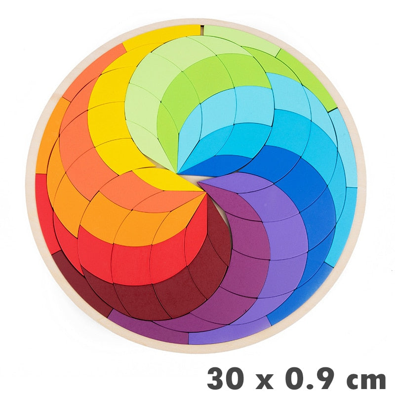 Eco-Play Wooden Color Spiral Mosaic Puzzle