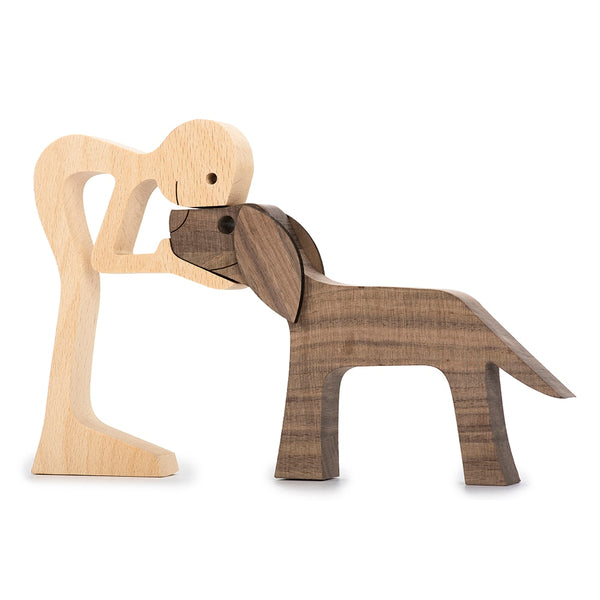 I Love My Dog Wood Scuplture — Handmade — with floppy ears