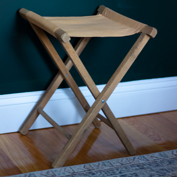 Reclaimed Camp Stool – Natural Leather Seat