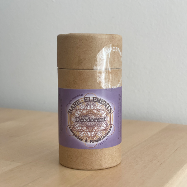 Lavender & Frankincense All Natural Vegan Deodorant in Paper Tube - Baking Soda Free