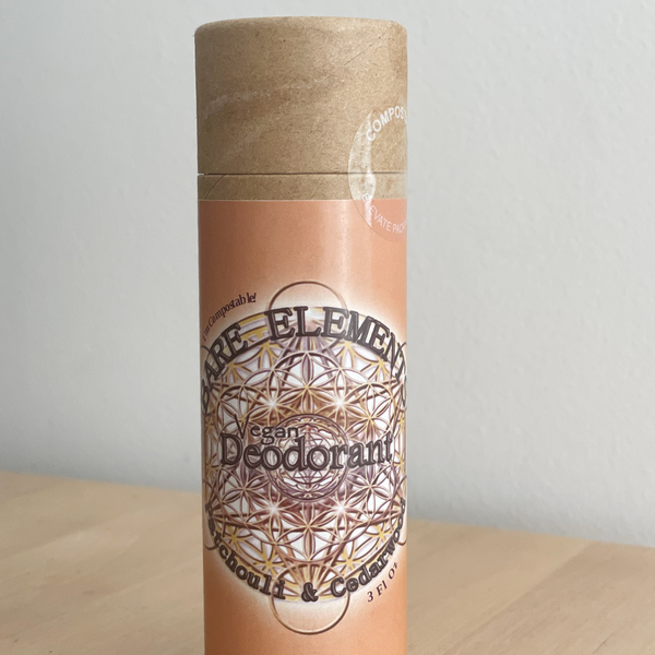 Patchouli & Cedarwood All Natural Vegan Deodorant in Paper Tube - Baking Soda Free