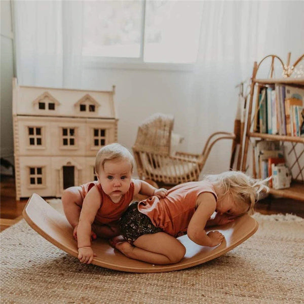 Natural Waldorf Wooden Balance Board for Kids