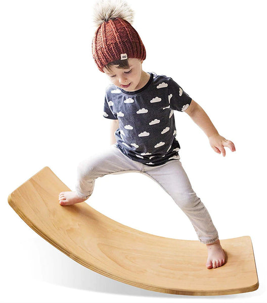 Natural Waldorf Wooden Balance Board for Kids