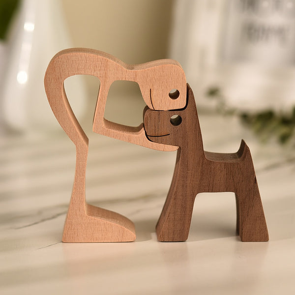 I Love My Dog Wood Sculpture — Handmade