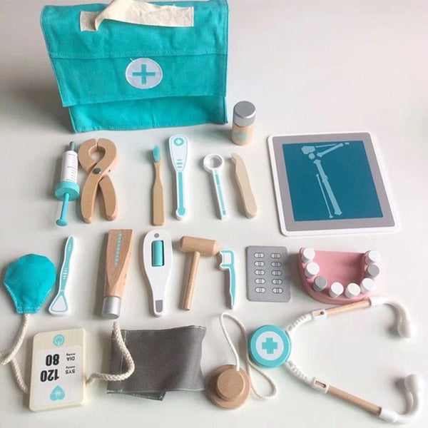 Play Pretend Wood Medical Kit (Doctor + Dentist)