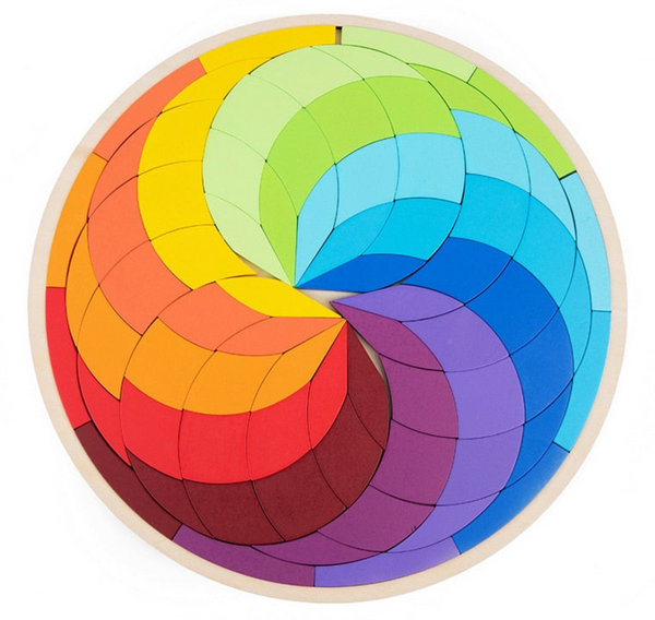 Eco-Play Wooden Color Spiral Mosaic Puzzle