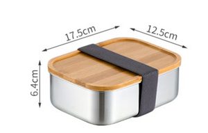Stainless Steel Bento Box with Bamboo Cover