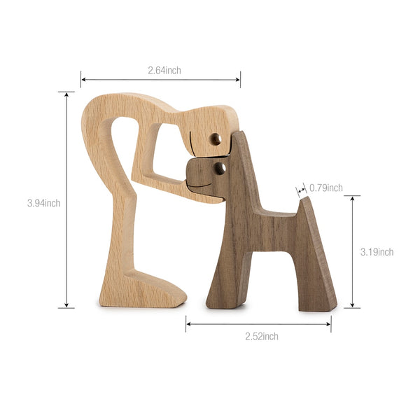 I Love My Dog Wood Sculpture — Handmade