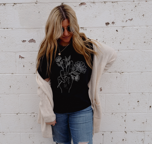 Peace + Blooms Organic Cotton Rocker Tee