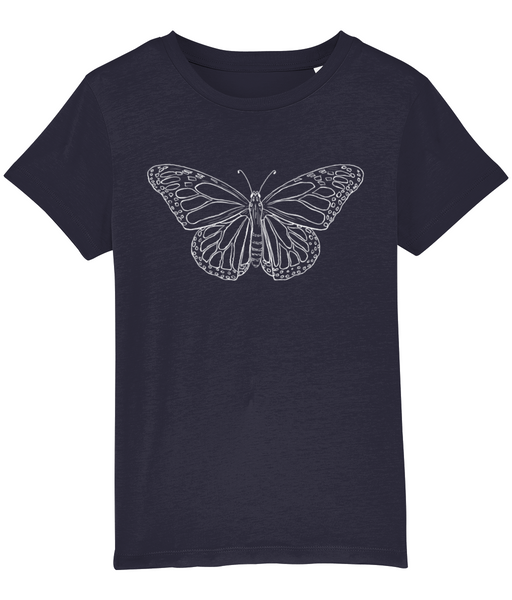 White Butterfly Kids Tee — Organic Cotton