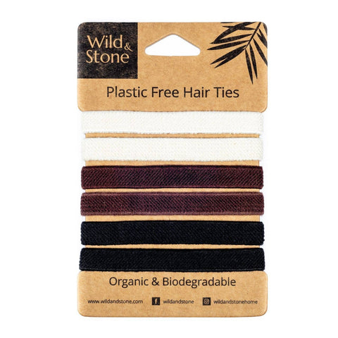 Hair Ties - Plastic Free - 6 Pack (Natural)