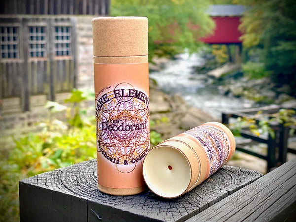Patchouli & Cedarwood All Natural Vegan Deodorant in Paper Tube - Baking Soda Free