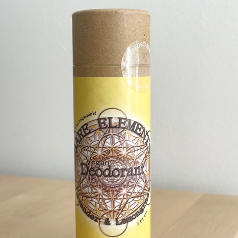 Lavender & Lemongrass All Natural Vegan Deodorant in Paper Tube - Baking Soda Free