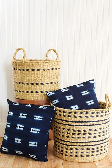 Malian Decorative Indigo Pillow with optional insert