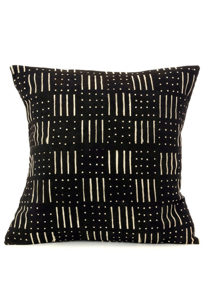 Malian Weaver's Spindle Mudcloth Pillow with Optional Insert