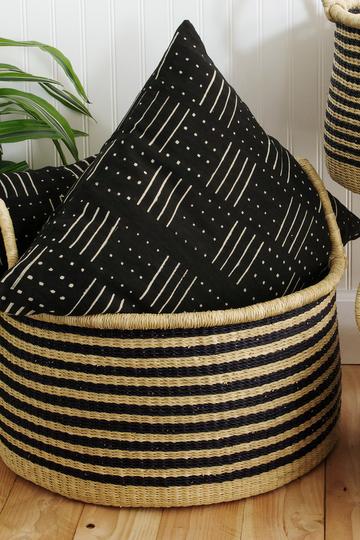 Malian Weaver's Spindle Mudcloth Pillow with Optional Insert