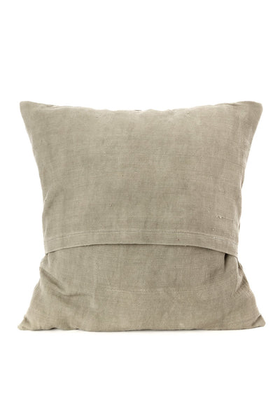 Warm Grey Segou Squares Organic Cotton Pillow Cover with optional insert