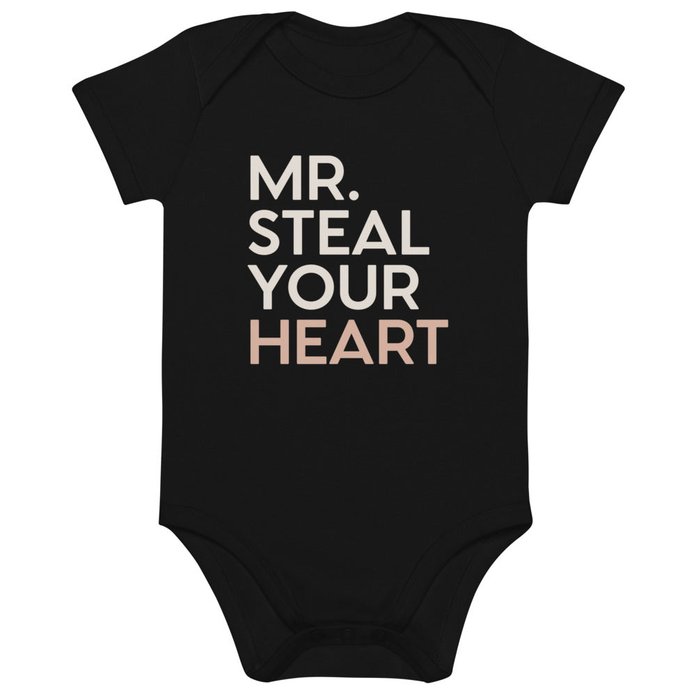 Mr. Steal Your Heart Organic Cotton Baby Bodysuit