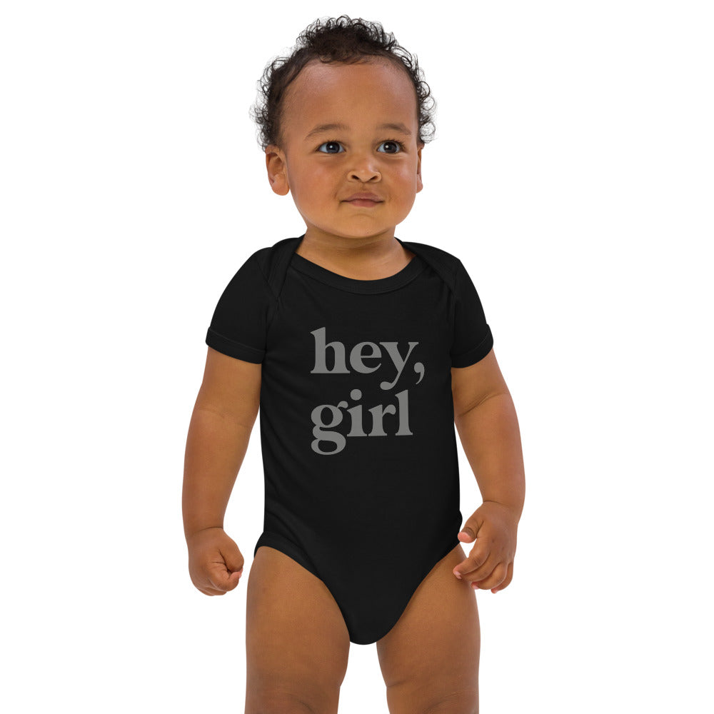 Hey, Girl Organic Cotton Baby Bodysuit