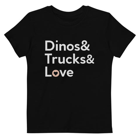 Dinos + Trucks Organic Cotton Kids T-Shirt