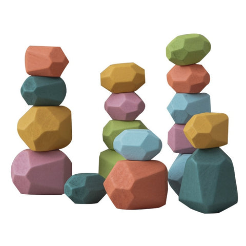 Wood Balancing Rock Blocks - Color